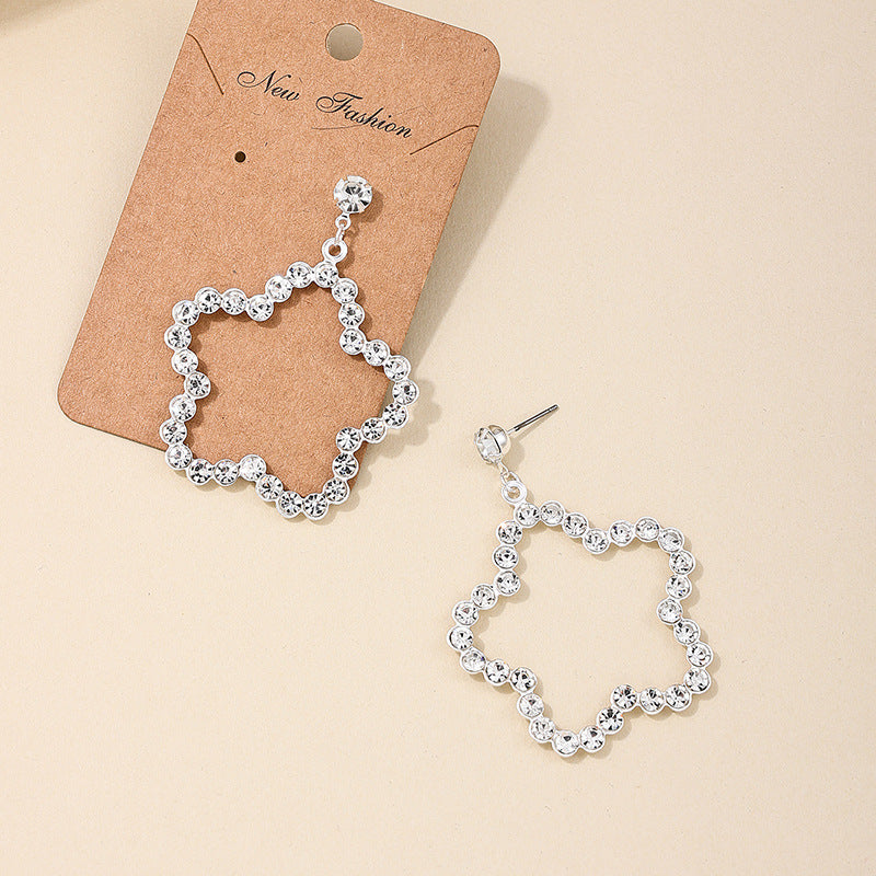 Wholesale Fashion metal geometric heart star ring French high-end temperament simple ladies earrings