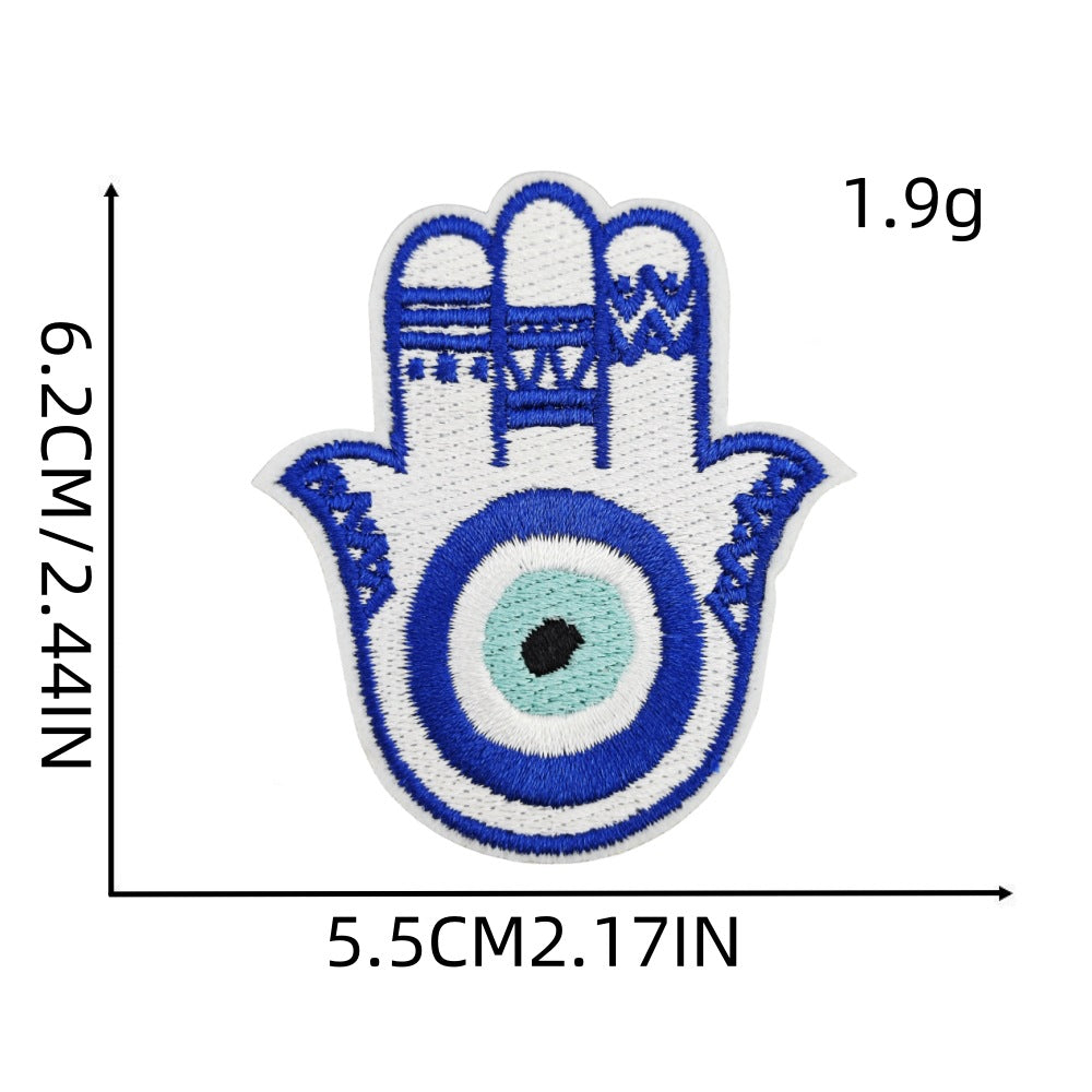 Wholesale Polyester Thread Evil Eye Embroidered Patch Decorative Sew On Applique For DIY Craft Home Decor And Fashion Accessory