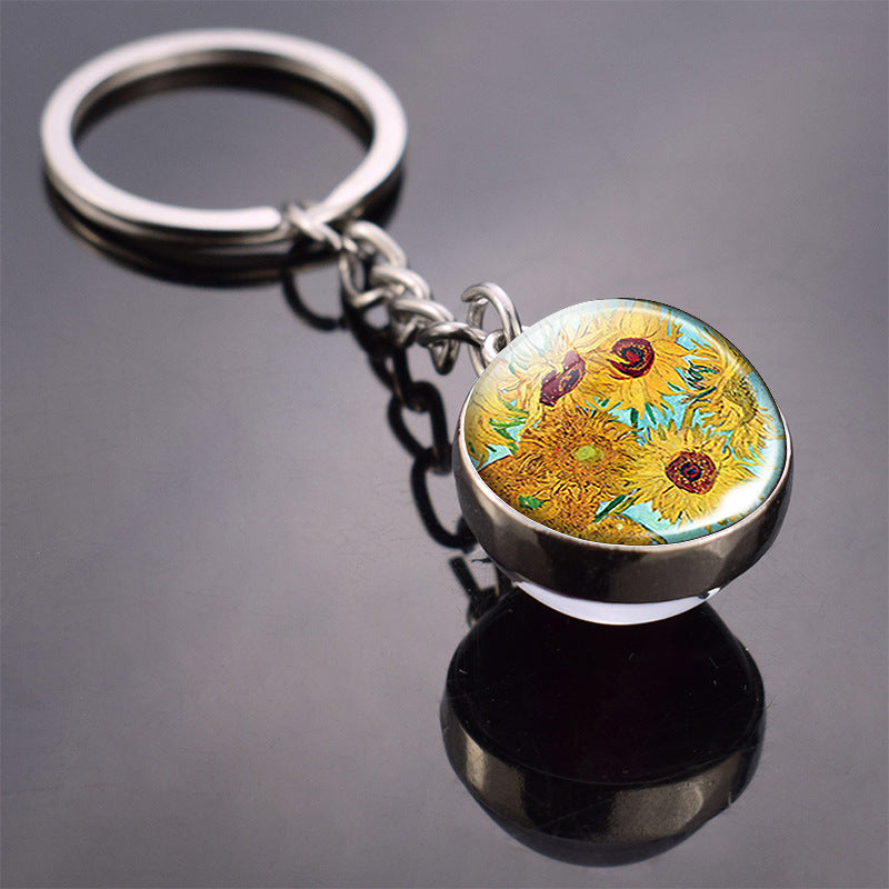 Wholesale Van Gogh Starry Sky Metal Keychains