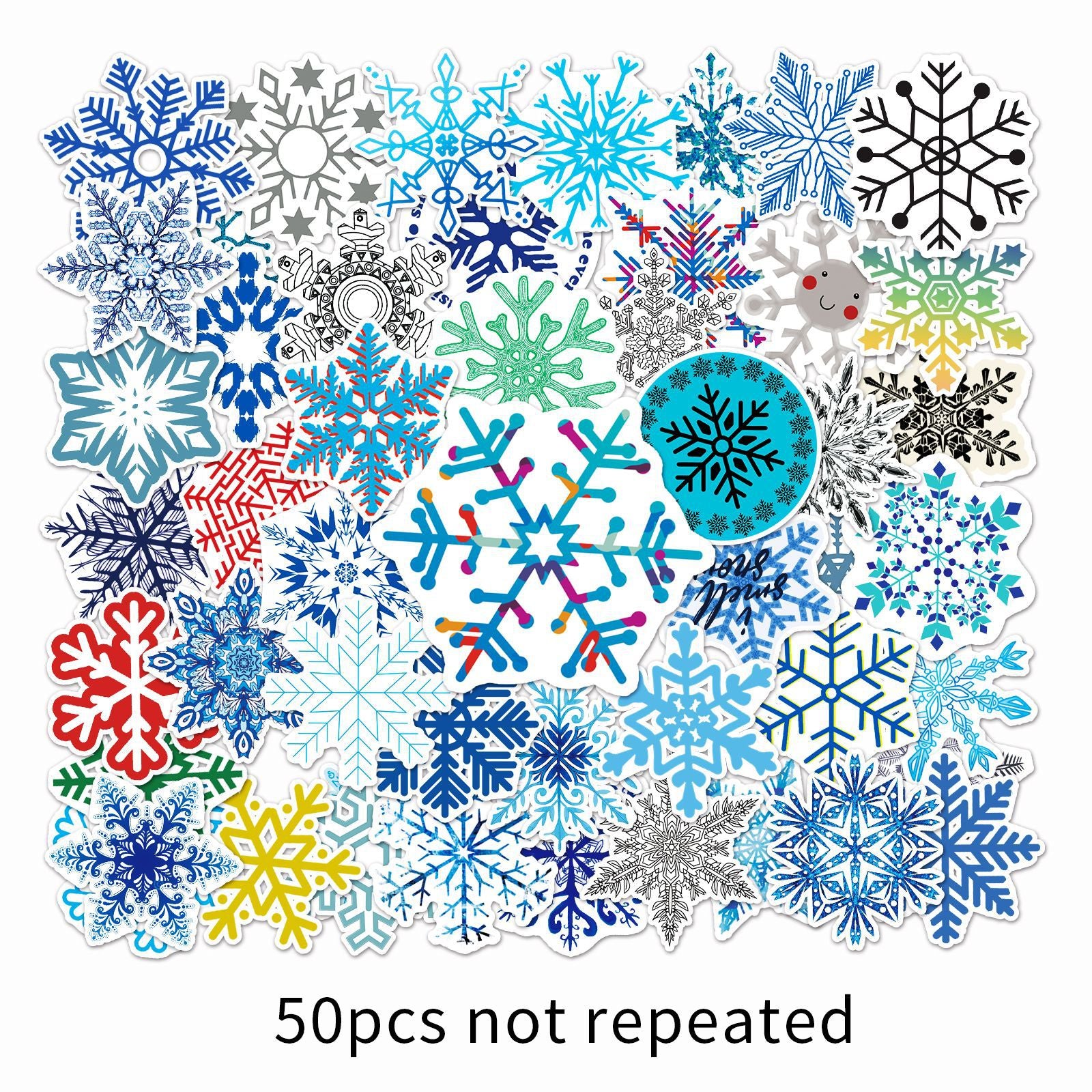Wholesale 50pcs/ pack  snowflake graffiti winter small fresh DIY luggage stickers