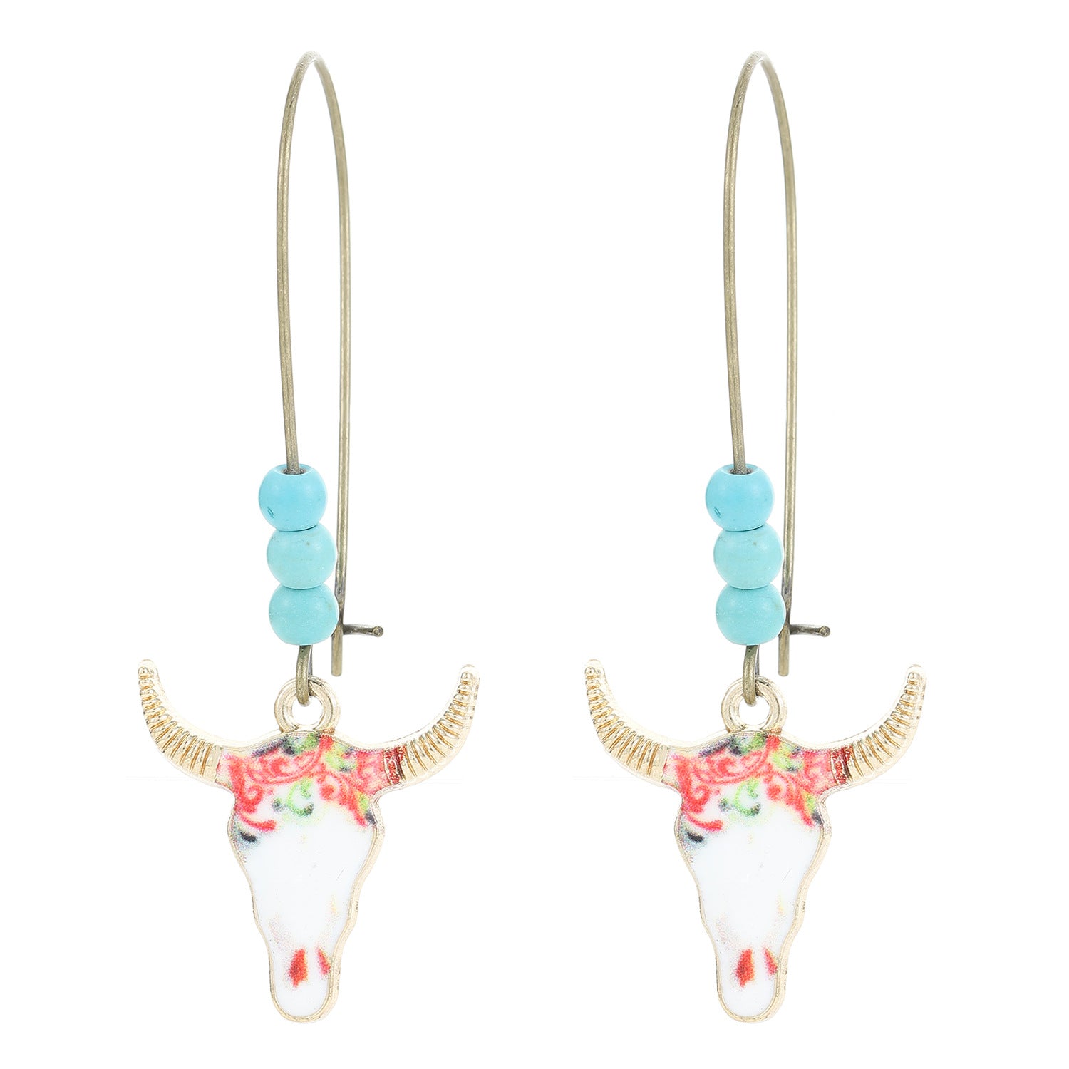 Wholesale Small ethnic style personalized bull head earrings