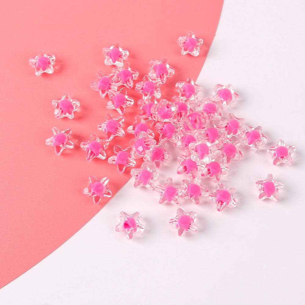 Wholesale 20pcs Transparent Colorfulful Five-Pointed Star Acrylic DIY Beads