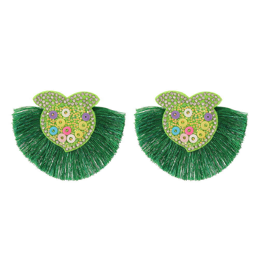 Wholesale Bohemian Tassel Exaggerated Rhinestone Elk Earrings