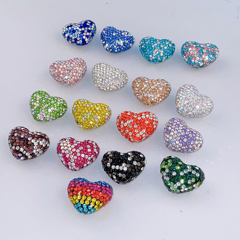 Wholesale Christmas Heart Shaped Colorful Clay Beads
