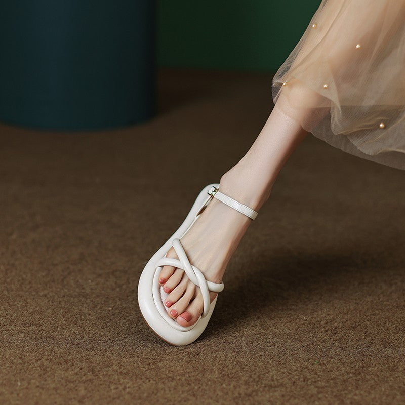 Sandalias de cruz simples de PU simples al por mayor