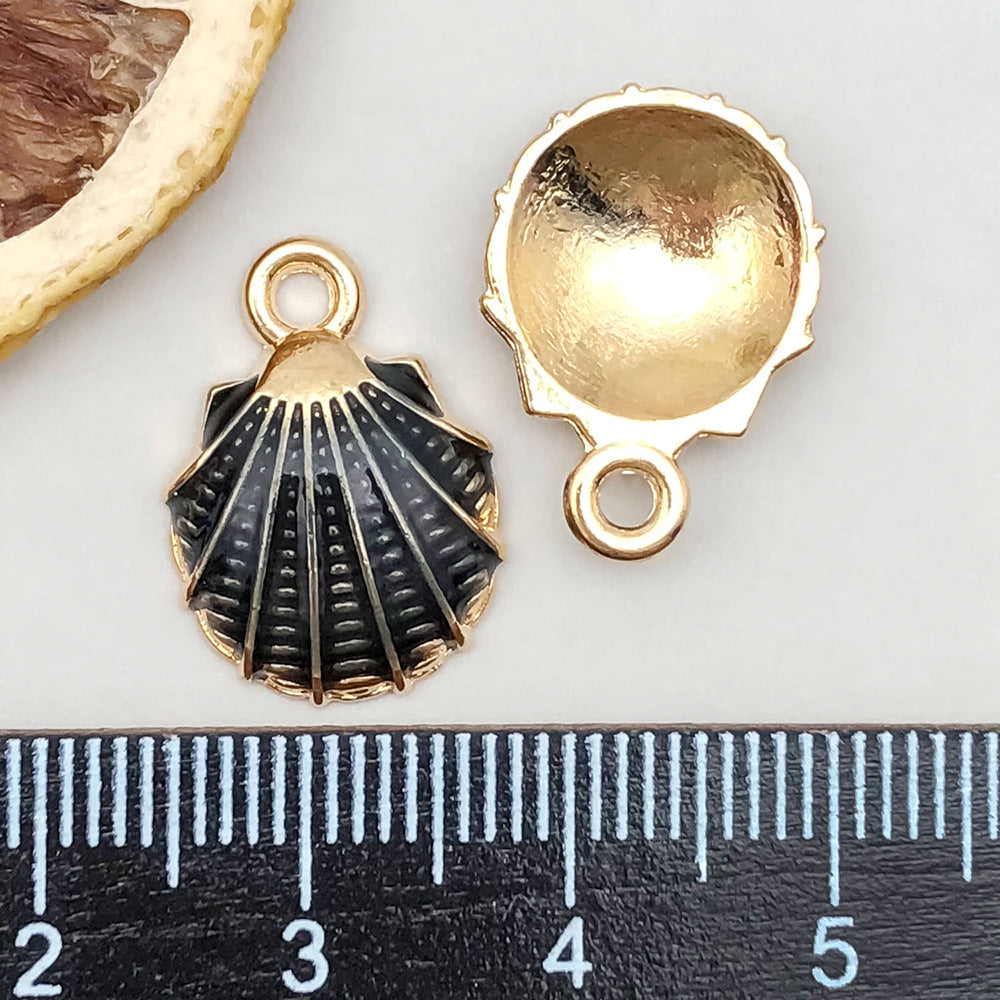 Wholesale 1 New Colored Drip Oil Alloy Simulation Shell Starfish Series DIY Pendant