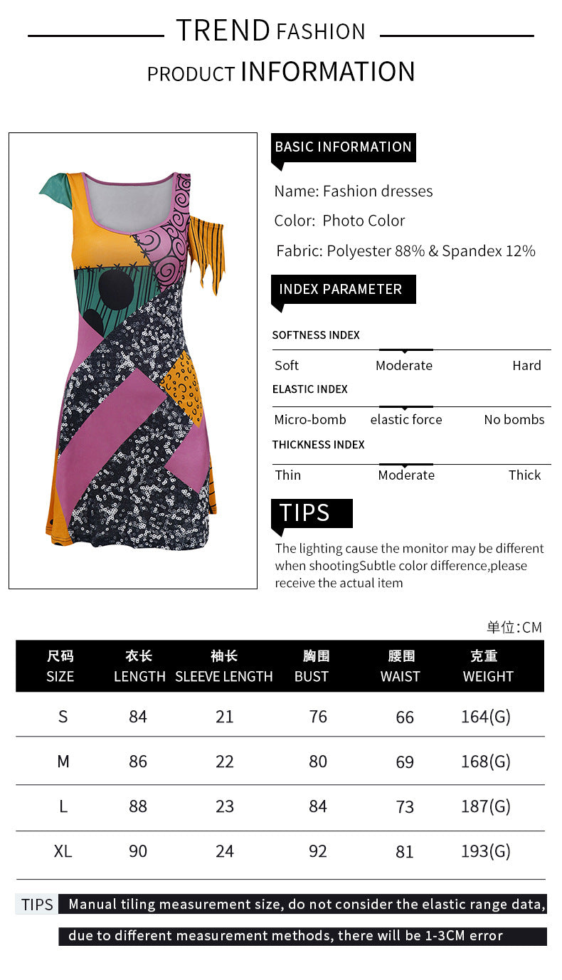 Wholesale Halloween Print Dress Dark Style Women's Clothing
