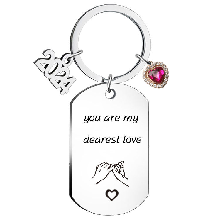 Wholesale Couple Romantic Statement Love Stainless Steel Keychain