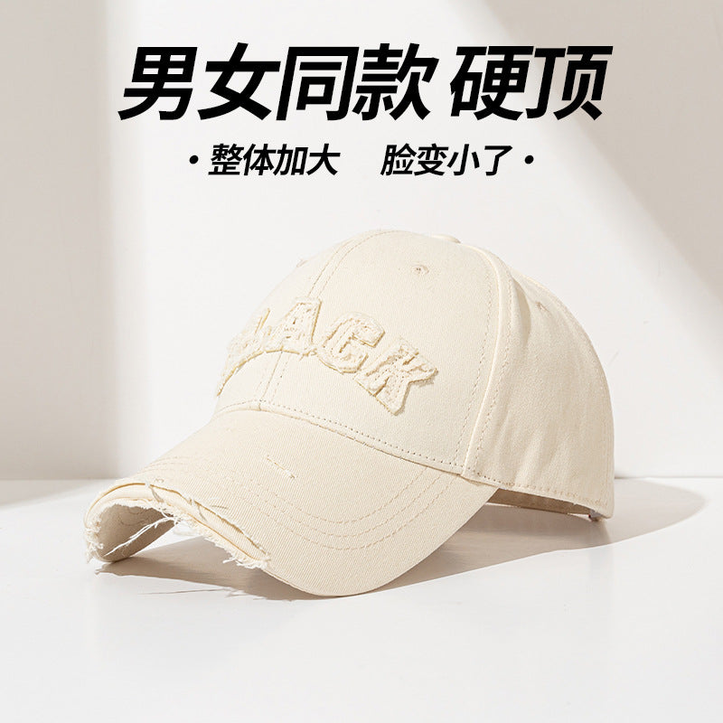 Wholesale Hard top holed distressed cap