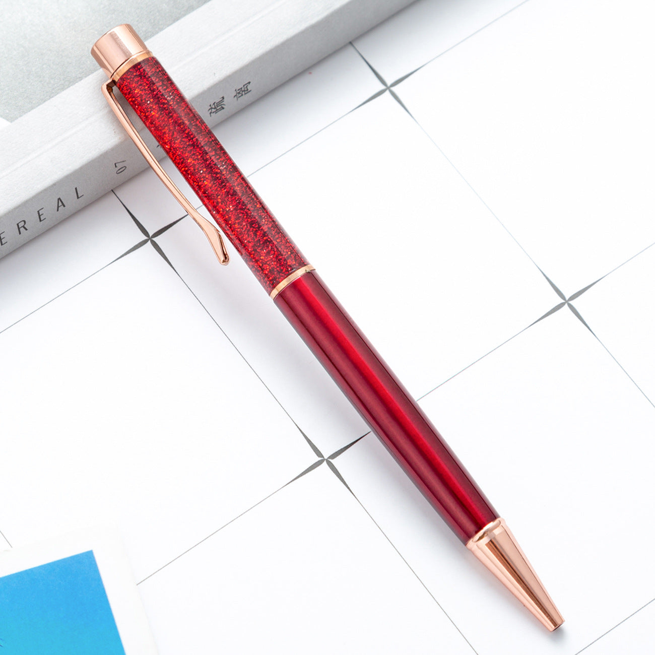 Wholesale Gold Powder Oil Pen Metal Ballpoint Pen