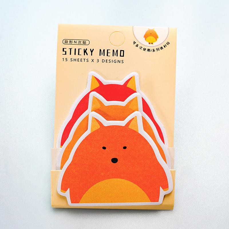 Wholesale 2pcs Cute Cartoon Sticky Notes 3 Books Animal Stacking Set
