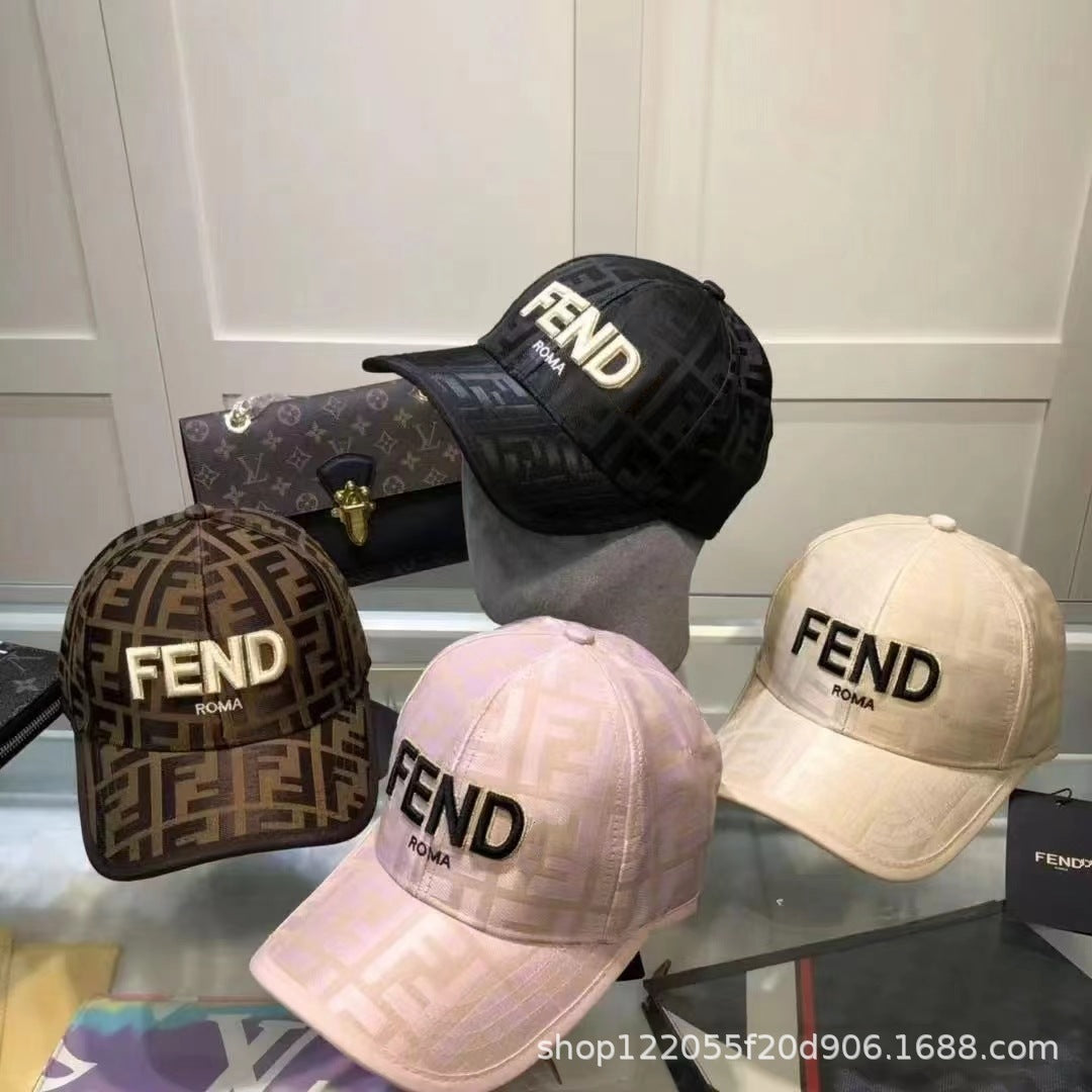 Wholesale Spring and Summer New Casual All-match Fashion Sunscreen Cap Embroidered Full Print Letter Double F Baseball Cap