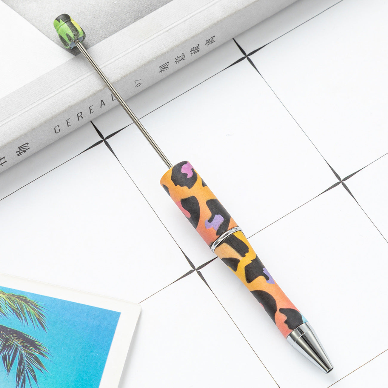 Wholesale 1000pcs Beadable Pens Cow Print Leopard Print Christmas Plastic Pen DIY for Beaded