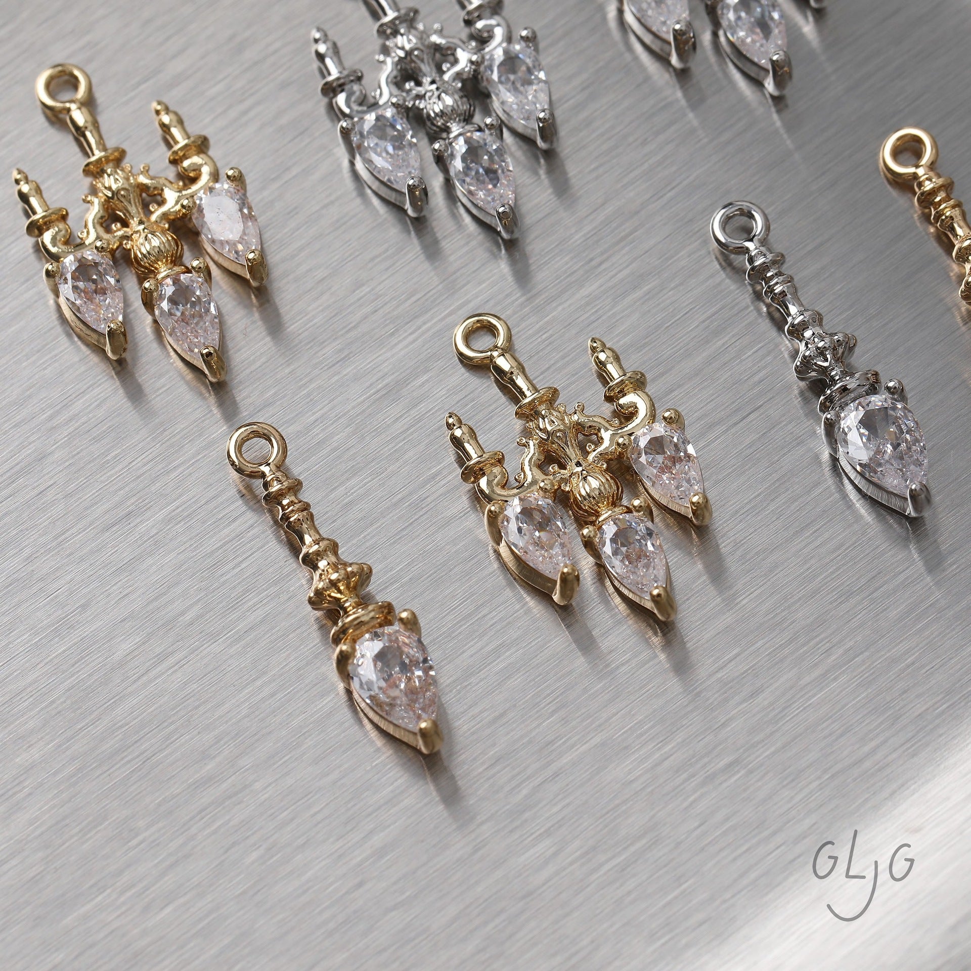 Wholesale Gold Plated Crystal Chandelier Pendant,  DIY Jewelry Making Supplies,  Boutique Resale