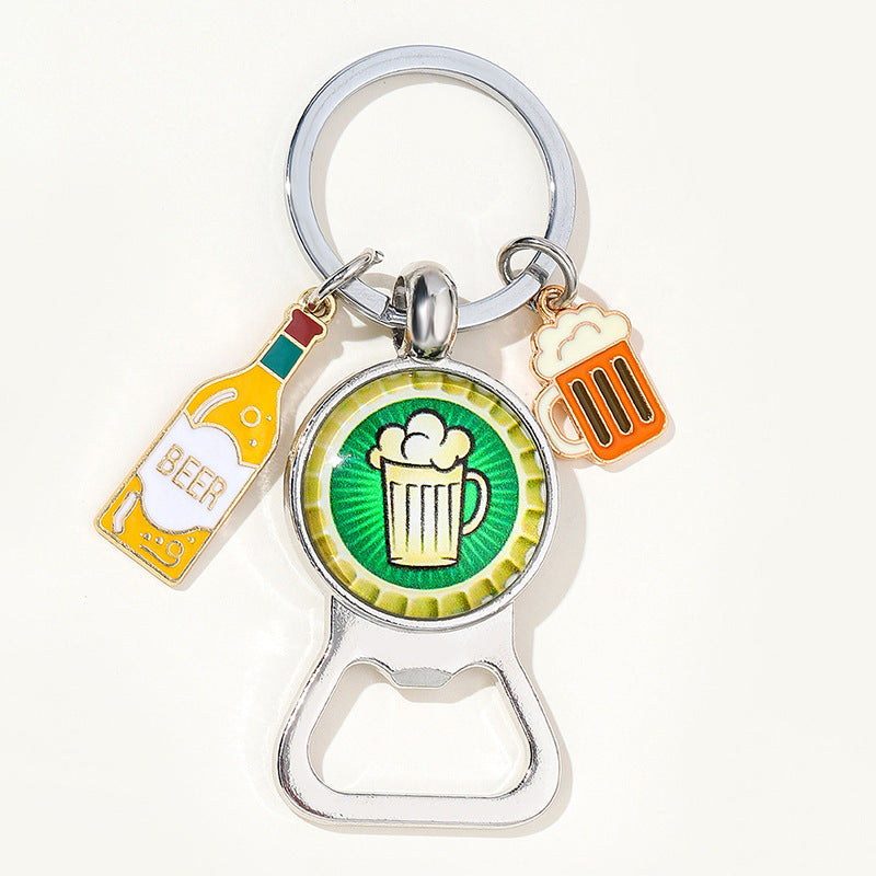 Wholesale Creative Time Glass Oktoberfest Bottle Opener Keychain