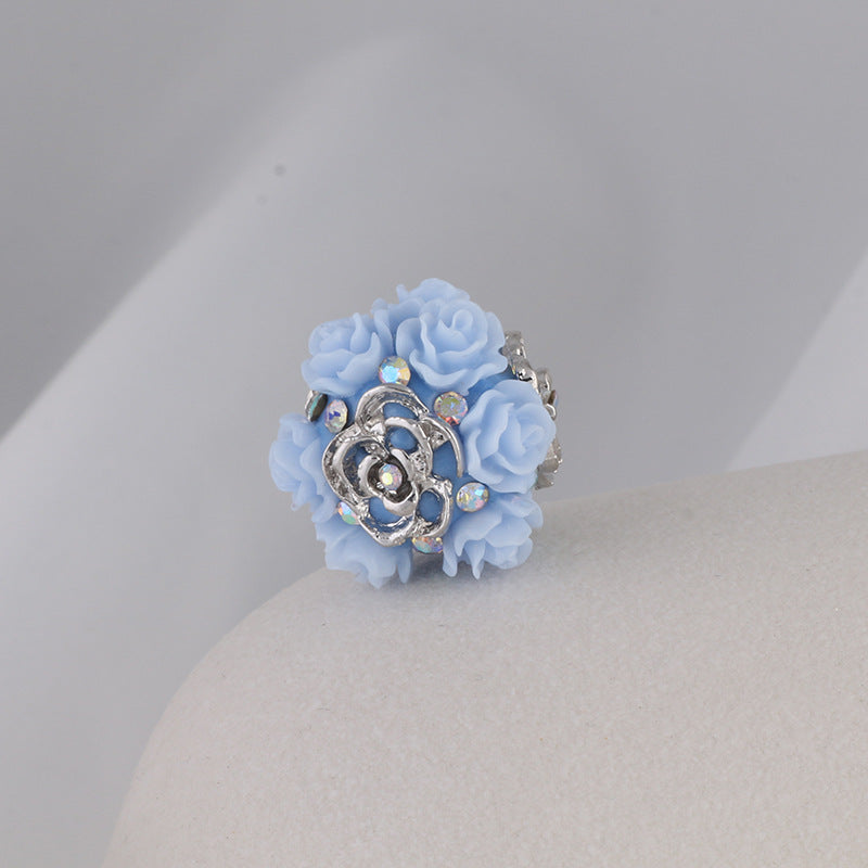 Wholesale Alloy Rose Soft Ceramic Drill Balls with Straight Hole Beads