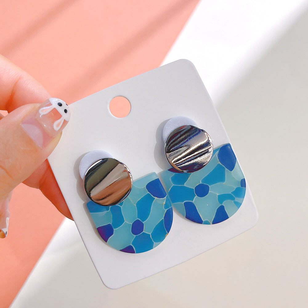 Wholesale Starry Sky sy Soft Ceramic Geometric Splicing Earrings