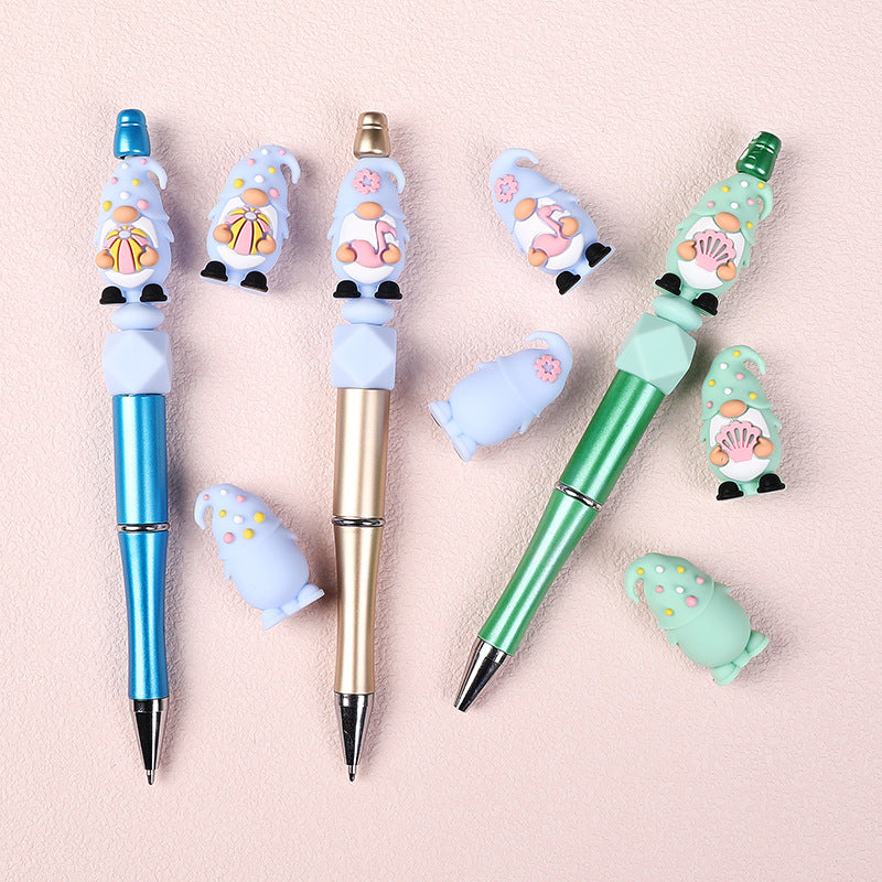 Wholesale 20pcs Gnome 3D Silicone Beads Diy  Bracelet Necklace Accessories Summer Jewelry Silicone Beads