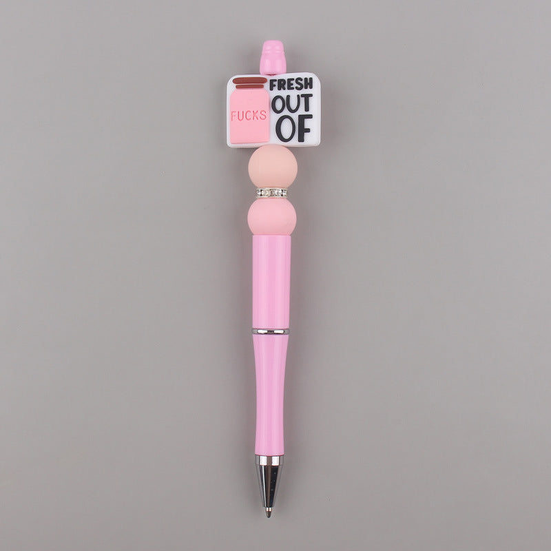 Wholesale DIY Beaded Pen Cartoon Animal Silicone Color Plastic Beaded Ballpoint Pen