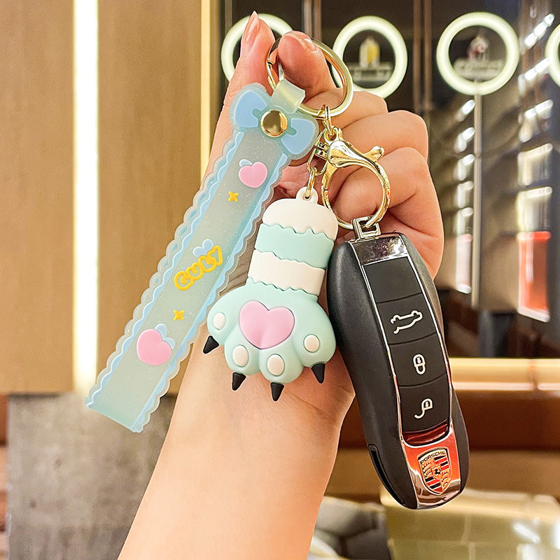 Wholesale PVC Cartoon Cute Cat Claw Keychain