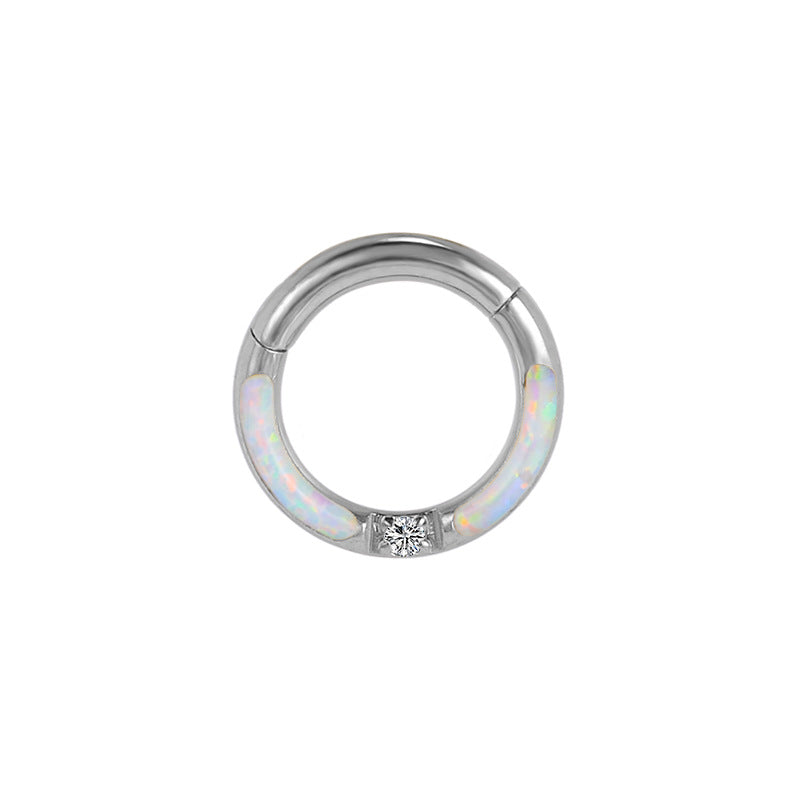 Wholesale Titanium Steel Opal Piercing Earrings