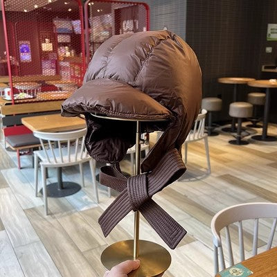 Wholesale Winter Warm Ultra-light Down Hat Scarf Windproof Thickened Ear Protection Hat