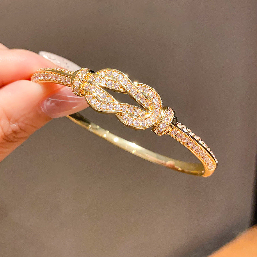 Wholesale Zircon inlaid knot winding buckle bracelet