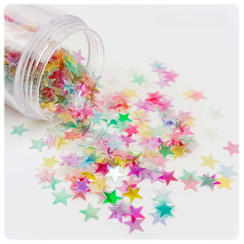 Wholesale DIY oil painting sequins starry sky scattering five-pointed star gold light flat non-porous sheet