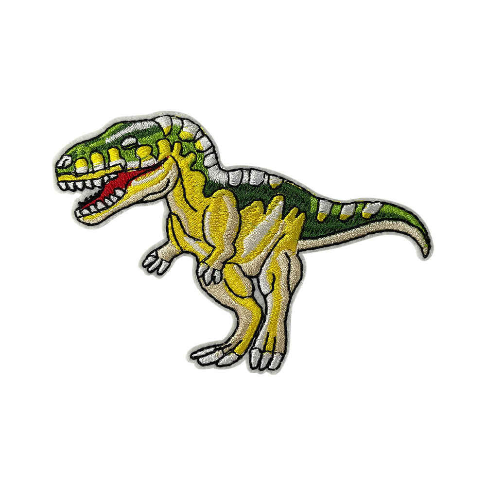 Wholesale Stylish Dinosaur Embroidered Patch With Hot Melt Glue For Kids Coats And Jeans