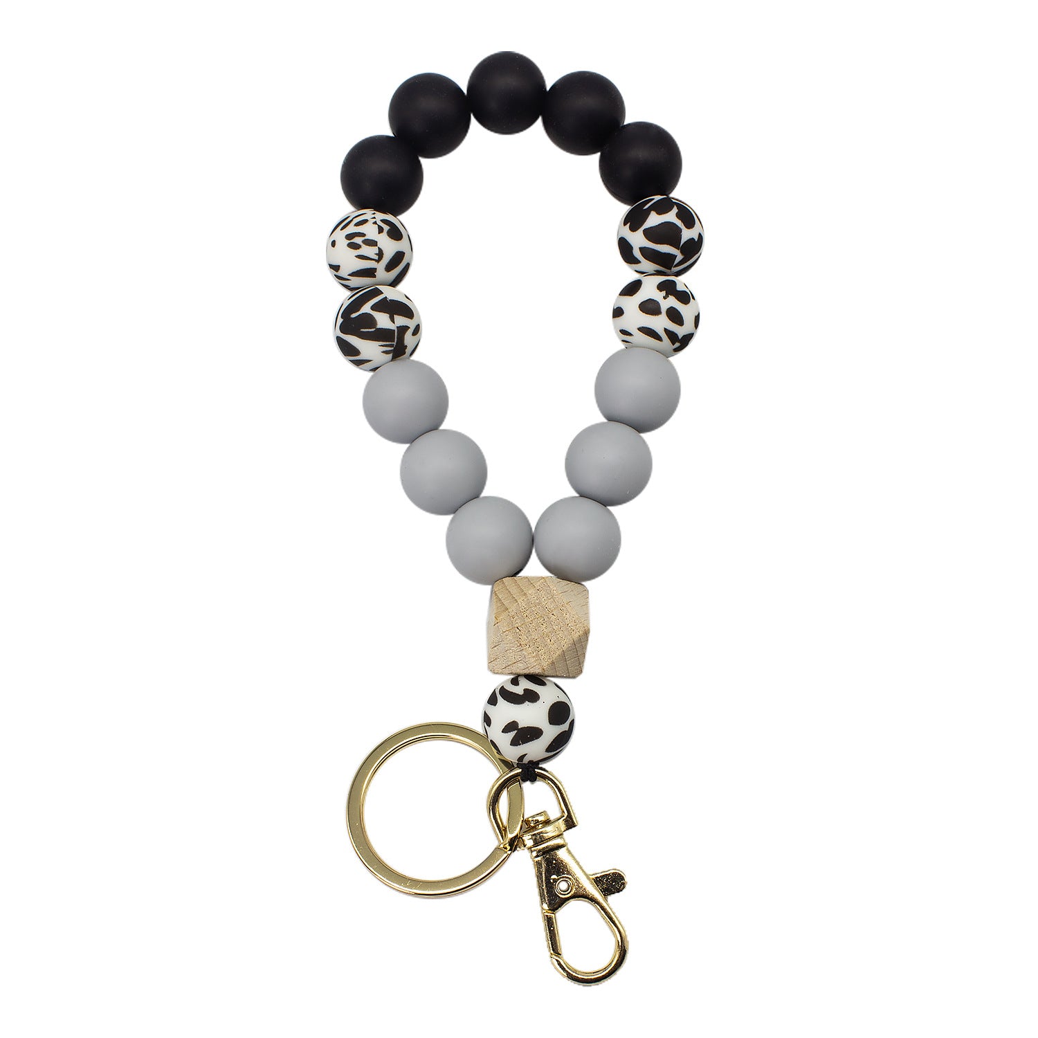 Wholesale Colorful Silicone Leopard Bracelet Keychain