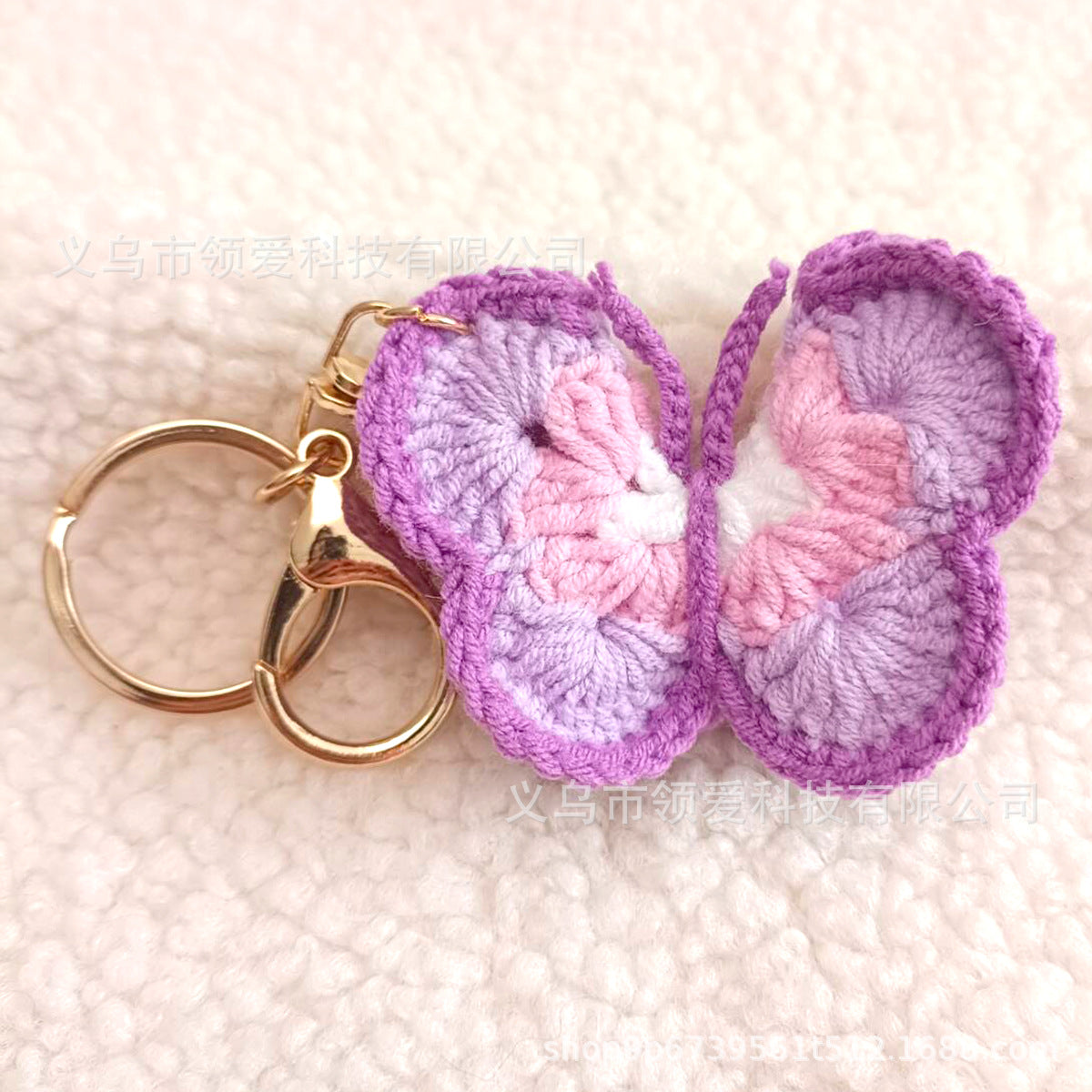 Wholesale Creative  Four-line Crocheted Butterfly  Accessory PendantKeychain