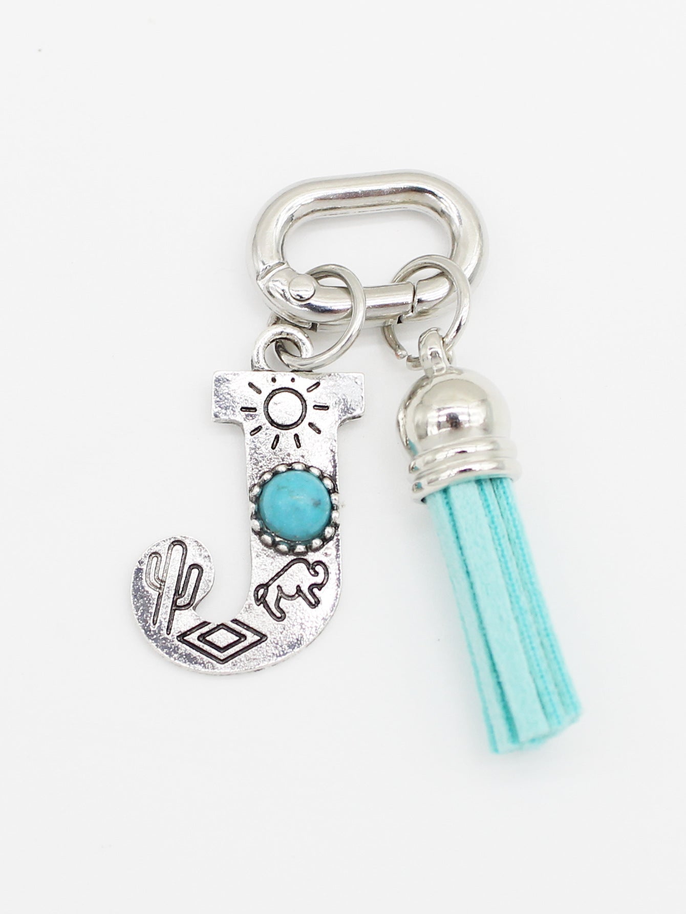 Wholesale ethnic style turquoise 26 letter tassel pendant