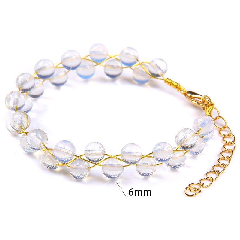 Wholesale Natural Stone Glass Beads Agate Bracelet