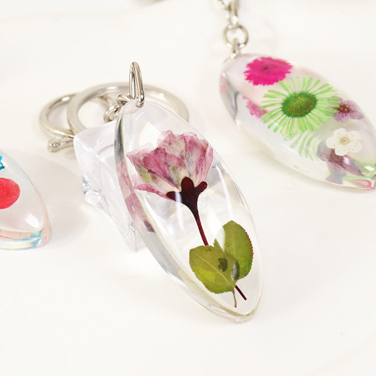 Wholesale 6pcs Dried Flower Natural Plant Specimen Keychain