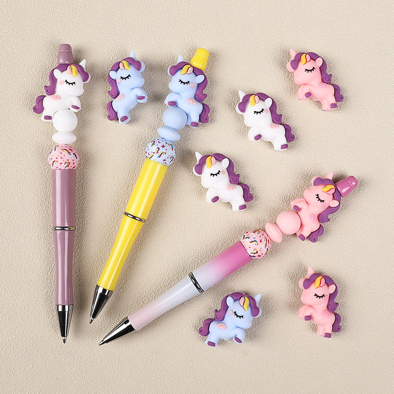 Wholesale 20pcs  Unicorn silicone beads 3D Focal Beads