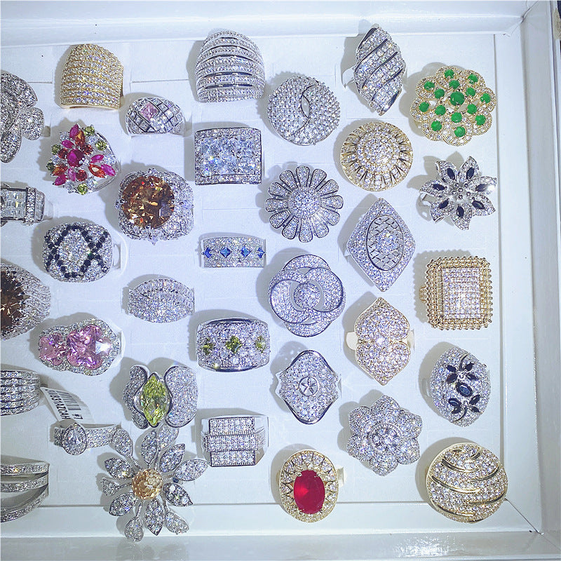 Wholesale 5PCS Colorful Full Zirconia Ring