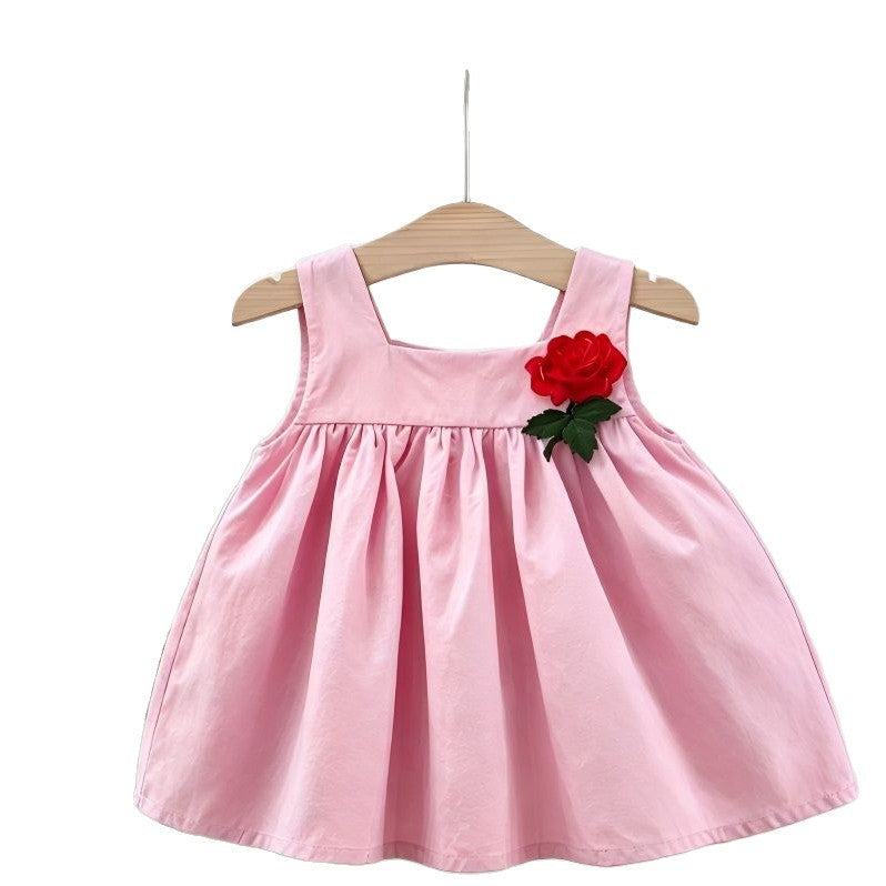 Wholesale Cotton Toddler Girl Dress Embroidery Summer Print Stylish Resale