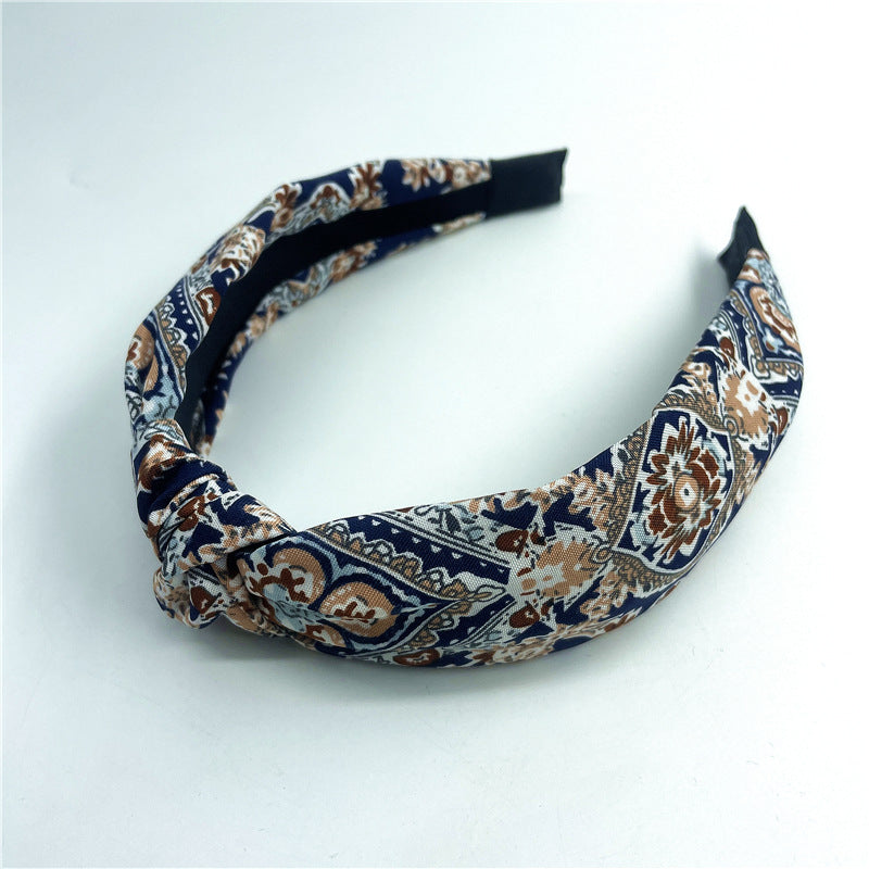 Wholesale Artistic Retro Geometric Fabric Print Headband