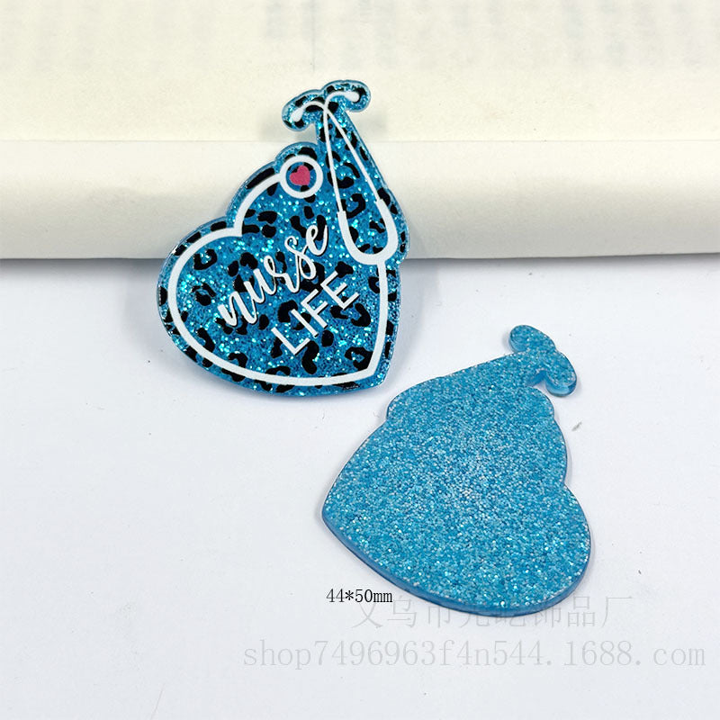 Wholesale 50pcs Medical Acrylic DIY Patch Badge Easy Pull Buckle Brooch Accessories