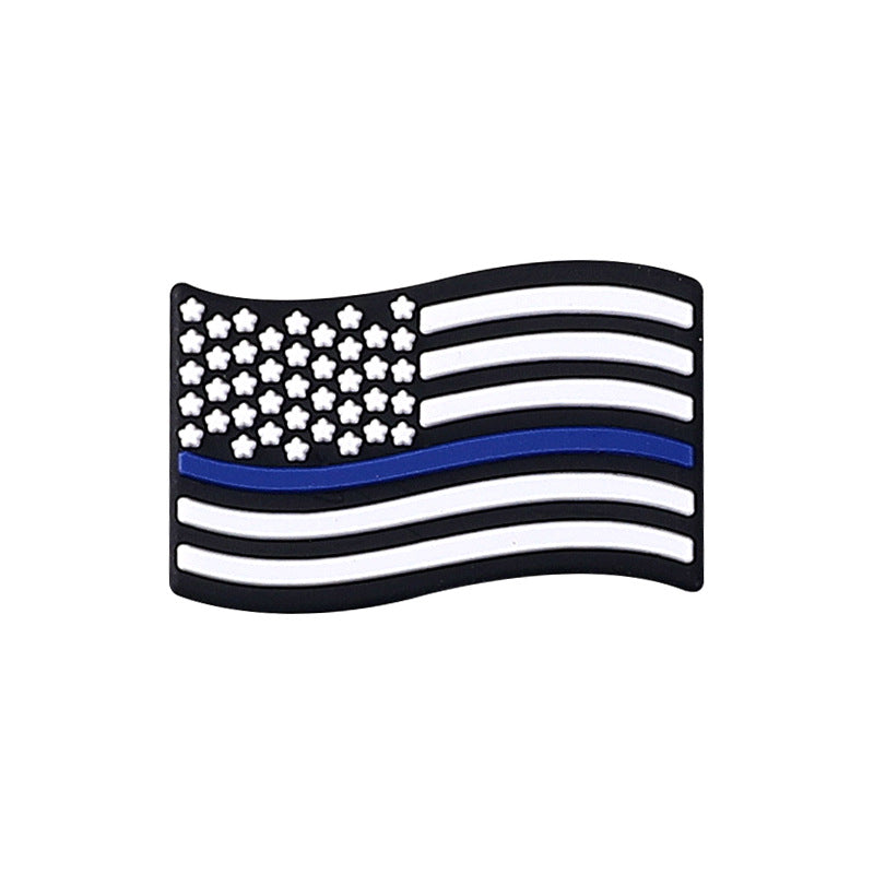 Wholesale 20pcs American Stars and Stripes Food Grade Teether Flag Silicone Beads