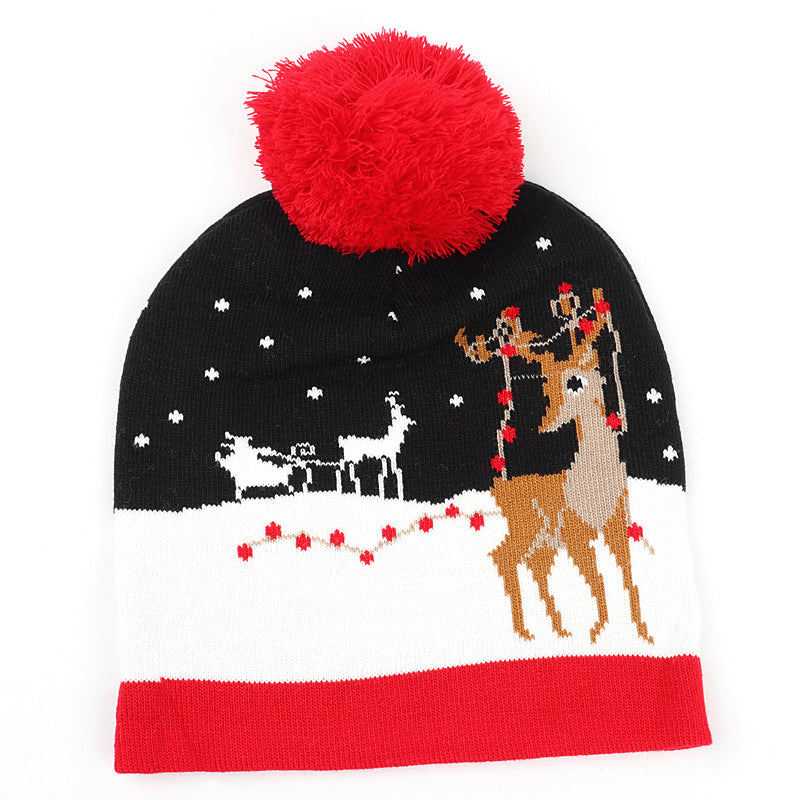 Wholesale autumn winter Christmas knitted jacquard hat warm cold hat