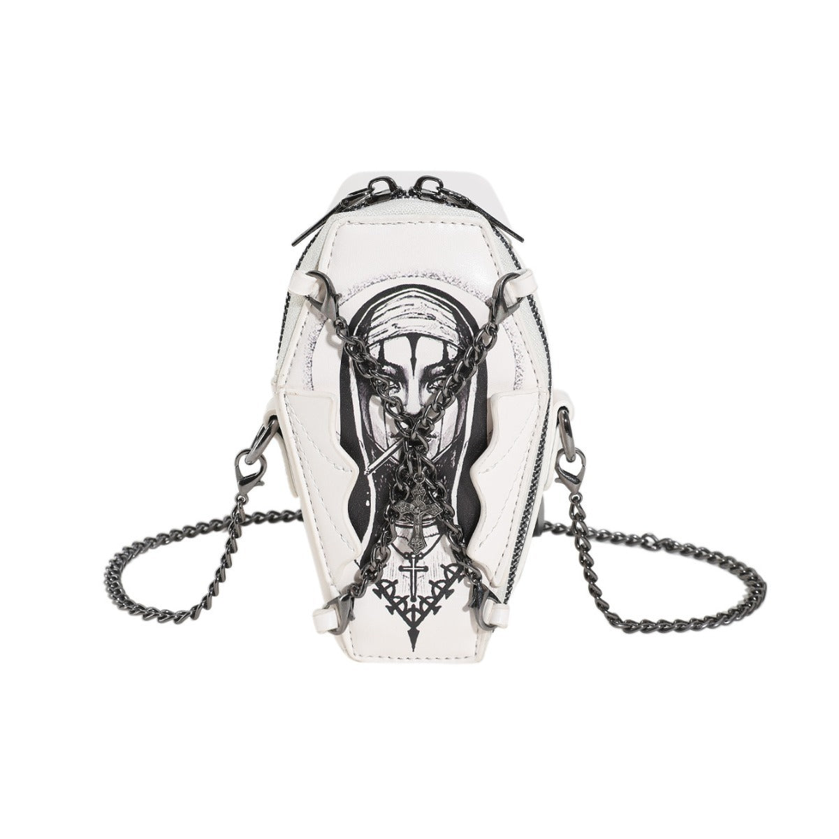 Wholesale Cross Witch Skull Motorcycle Style PU Women's Shoulder Crossbody Bag Mobile Phone Bag