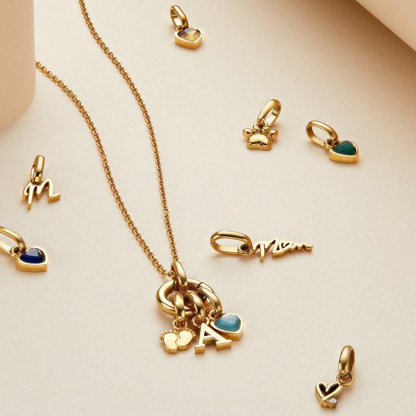 Wholesale Titanium Steel 18K Gold Plated Birthstone Pendant Necklace Rectangular Multicolor Zircon Collarbone Chain Boutique Resale Jewelry Accessory
