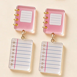 Wholesale Chic 2D Acrylic Spliced Earrings Teacher Appreciation Graduation Stationery Theme Cute Jewelry Accessory For Party Boutique Resale