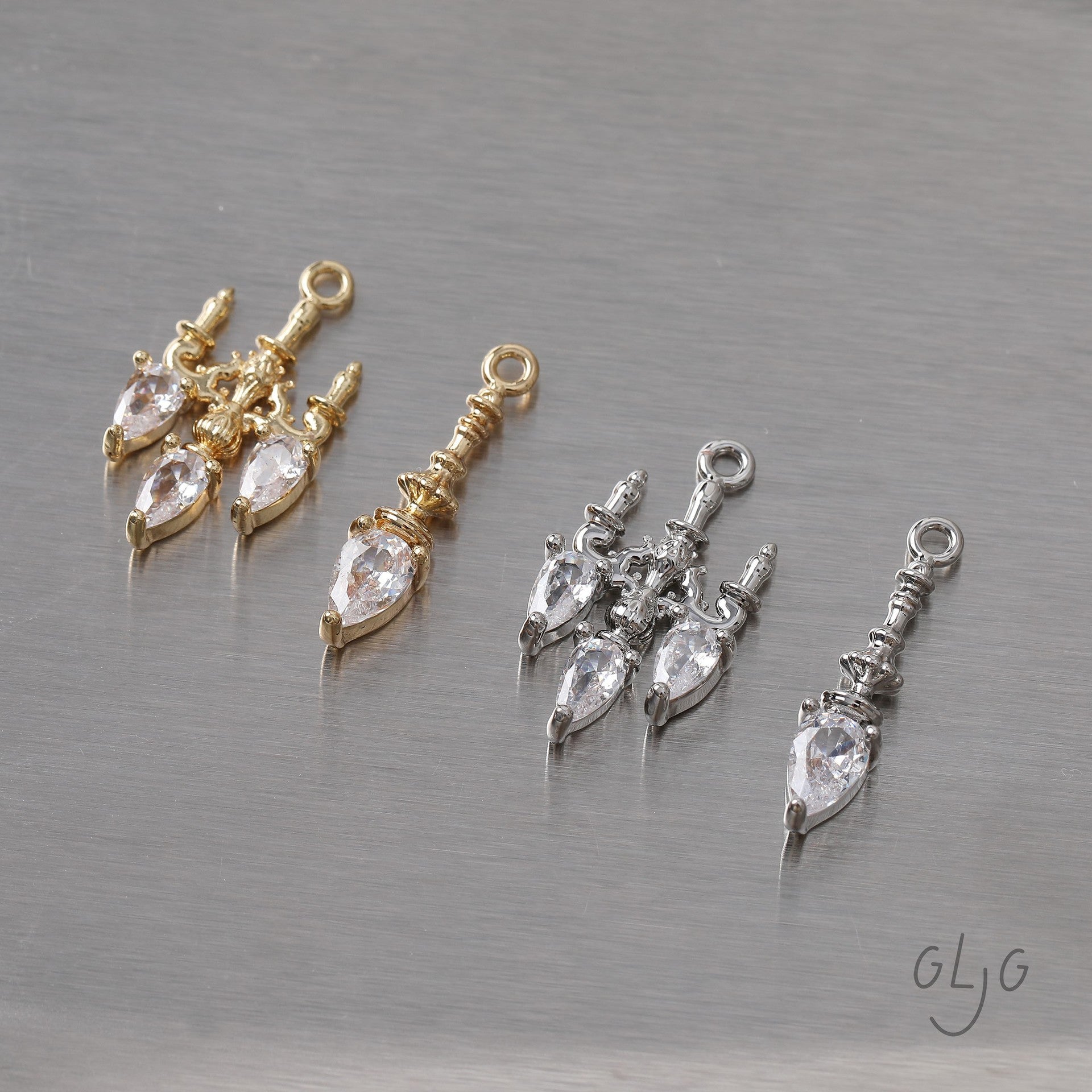 Wholesale Gold Plated Crystal Chandelier Pendant,  DIY Jewelry Making Supplies,  Boutique Resale