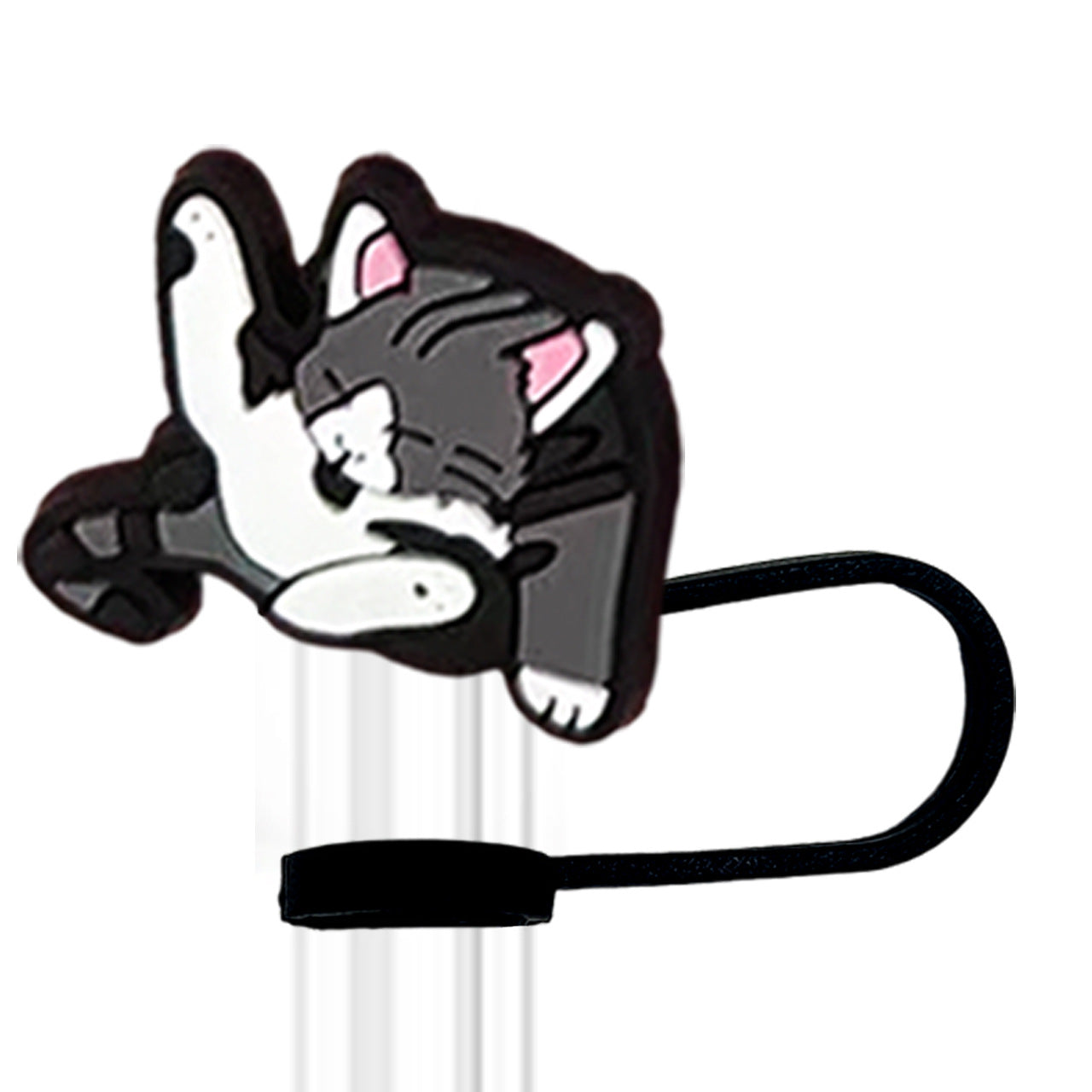 Wholesale 10pcs PVC 10mm Cute Cat Animal Straw Cover Cup Decoration