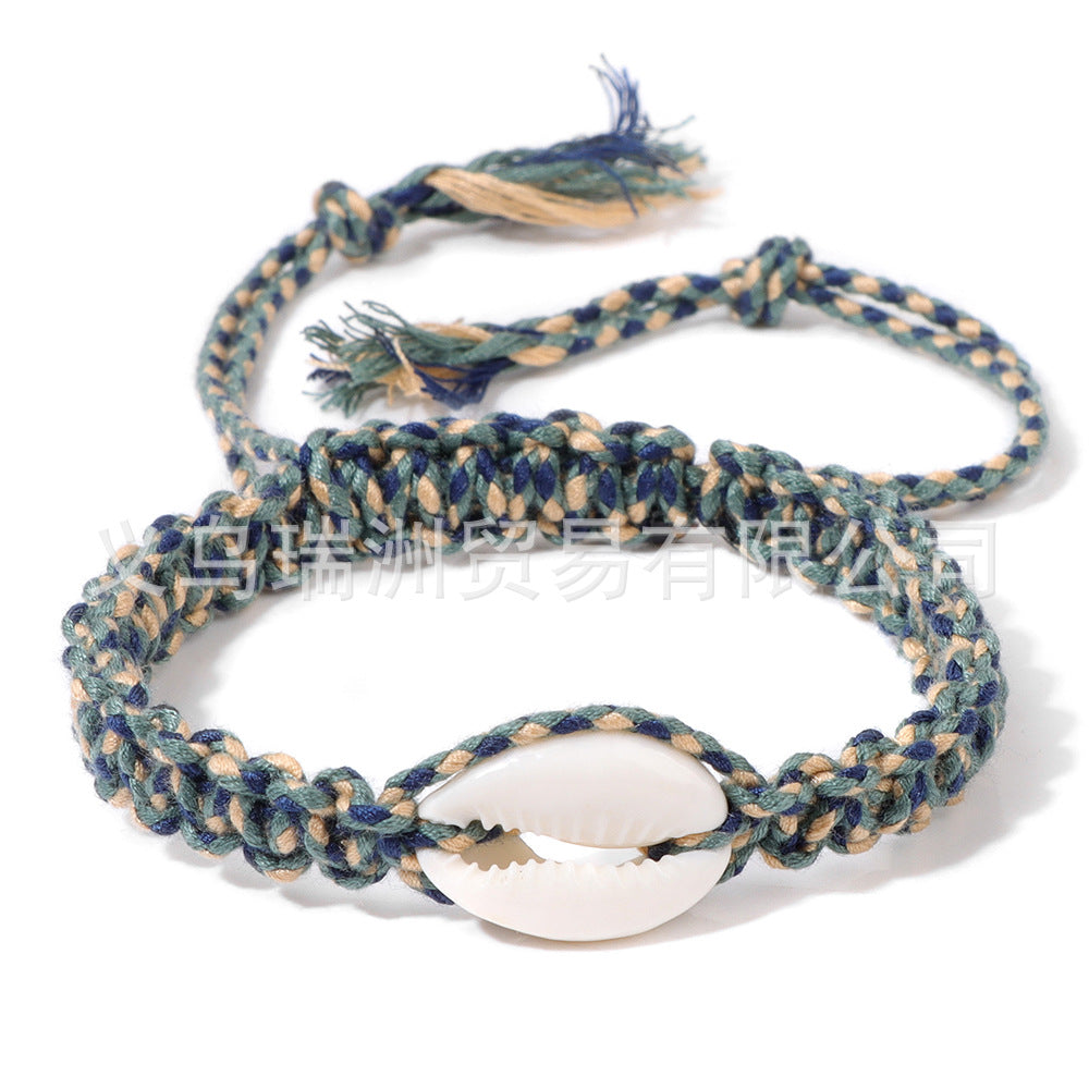 Brazalete trenzado de alambre de concha de concha al por mayor