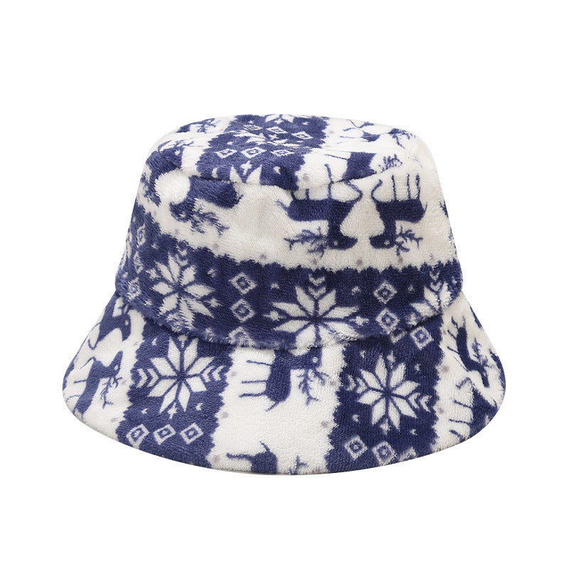 Wholesale Cotton Christmas Deer Pattern Bucket Hat