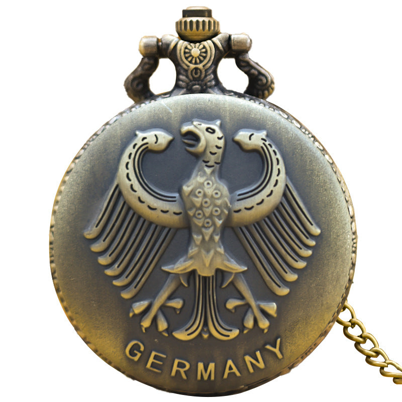 Wholesale Vintage antique bronze carved falcon pocket watch