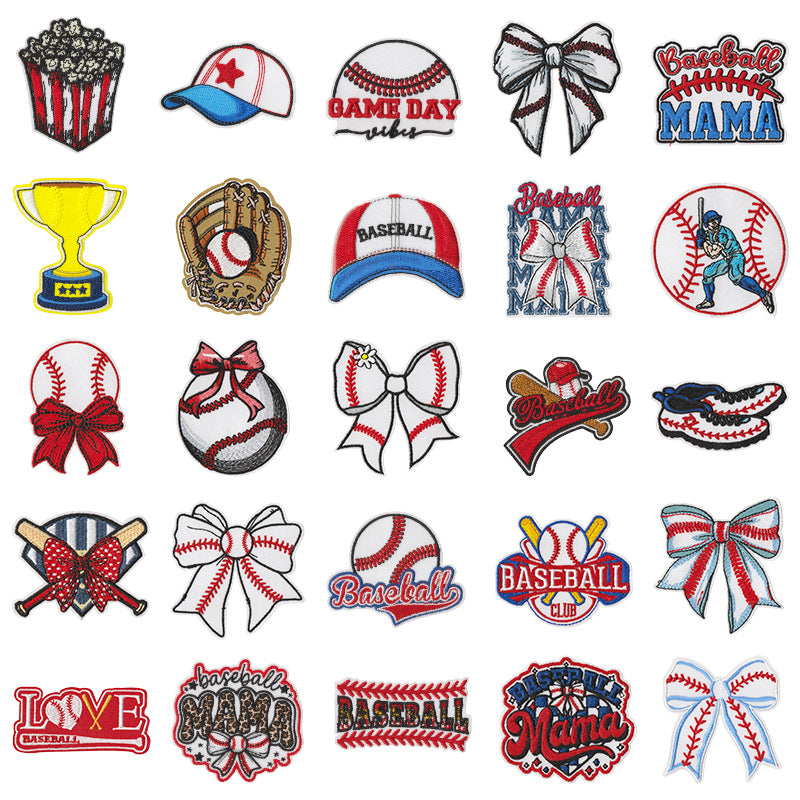 Wholesale Bow Cartoon Baseball DIY Patches